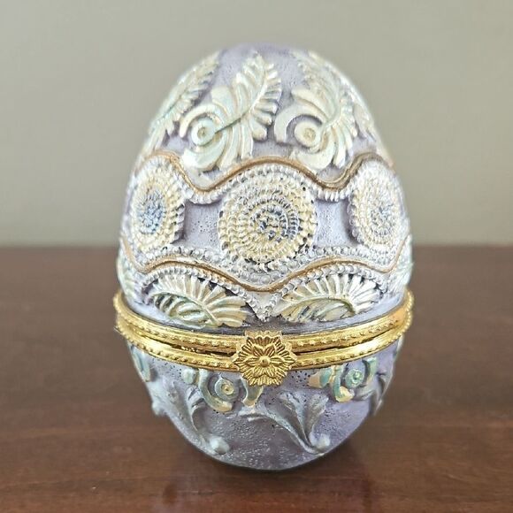 Vintage Egg Shape Trinket Holder - Picture 1 of 9